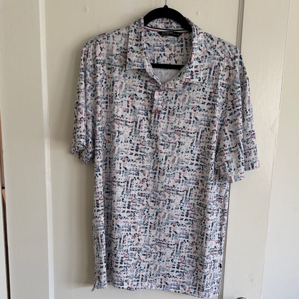 7 Diamonds Abstract Patterned Polo Shirt